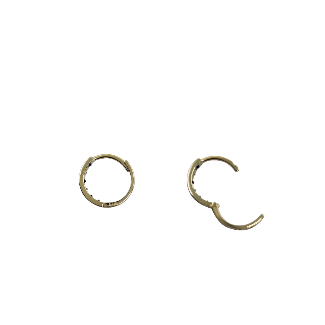 9ct Yellow Gold Green Cubic Zirconia Huggie Earrings
