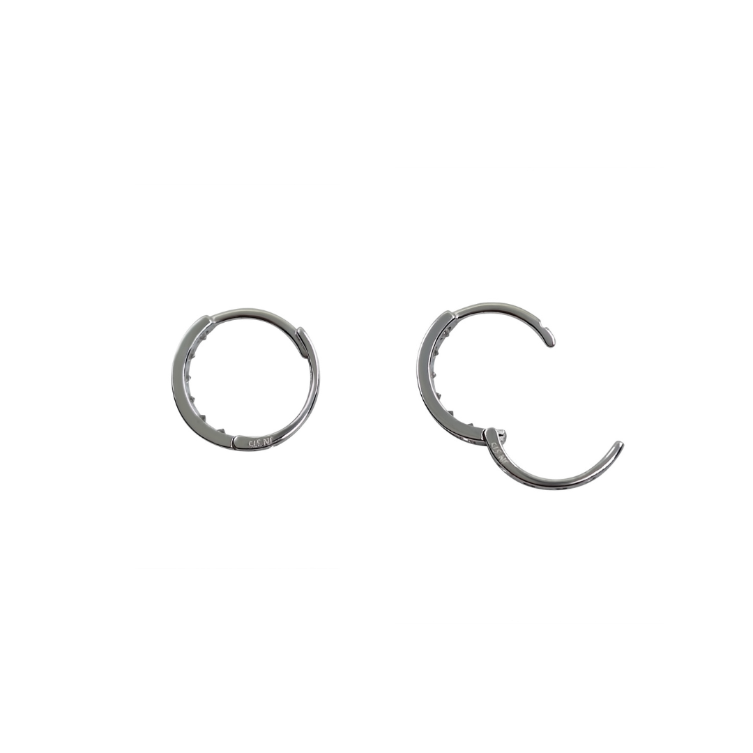 9ct White Gold Cubic Zirconia Huggie Earrings