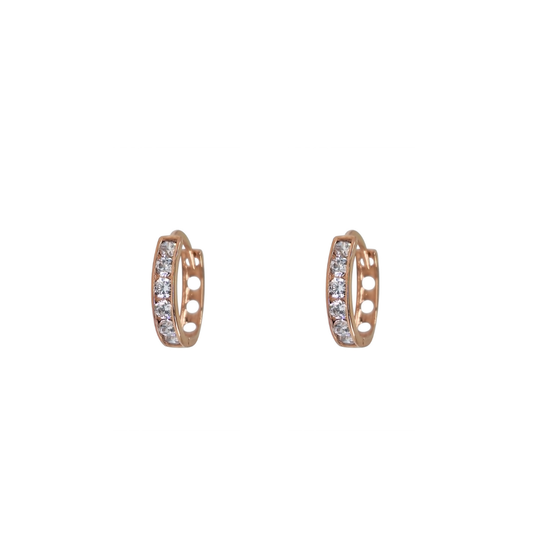 9ct Rose Gold Cubic Zirconia Huggie Earrings