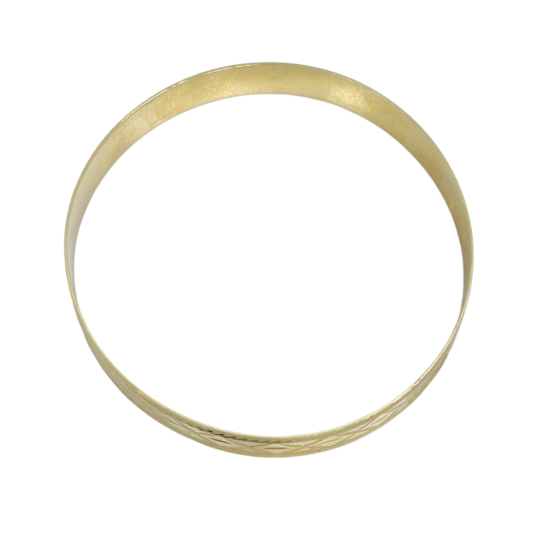 9ct Yellow Gold Diamond Cut Slave Bangle