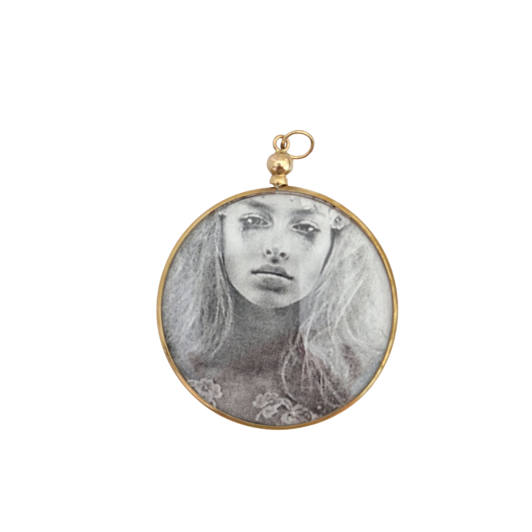 9ct Yellow Gold Double Sided Photo Pendant