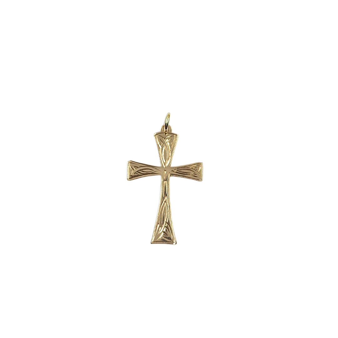 9ct Yellow Gold Patterned Cross Pendant