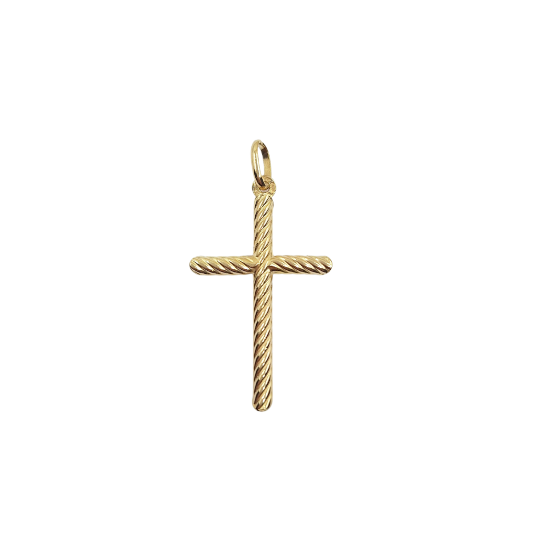 9ct Yellow Gold Twist Cross Pendant