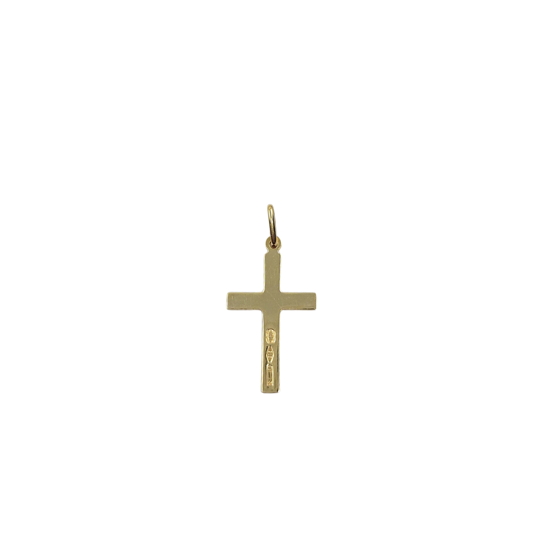 9ct Yellow Gold Lined Cross Pendant