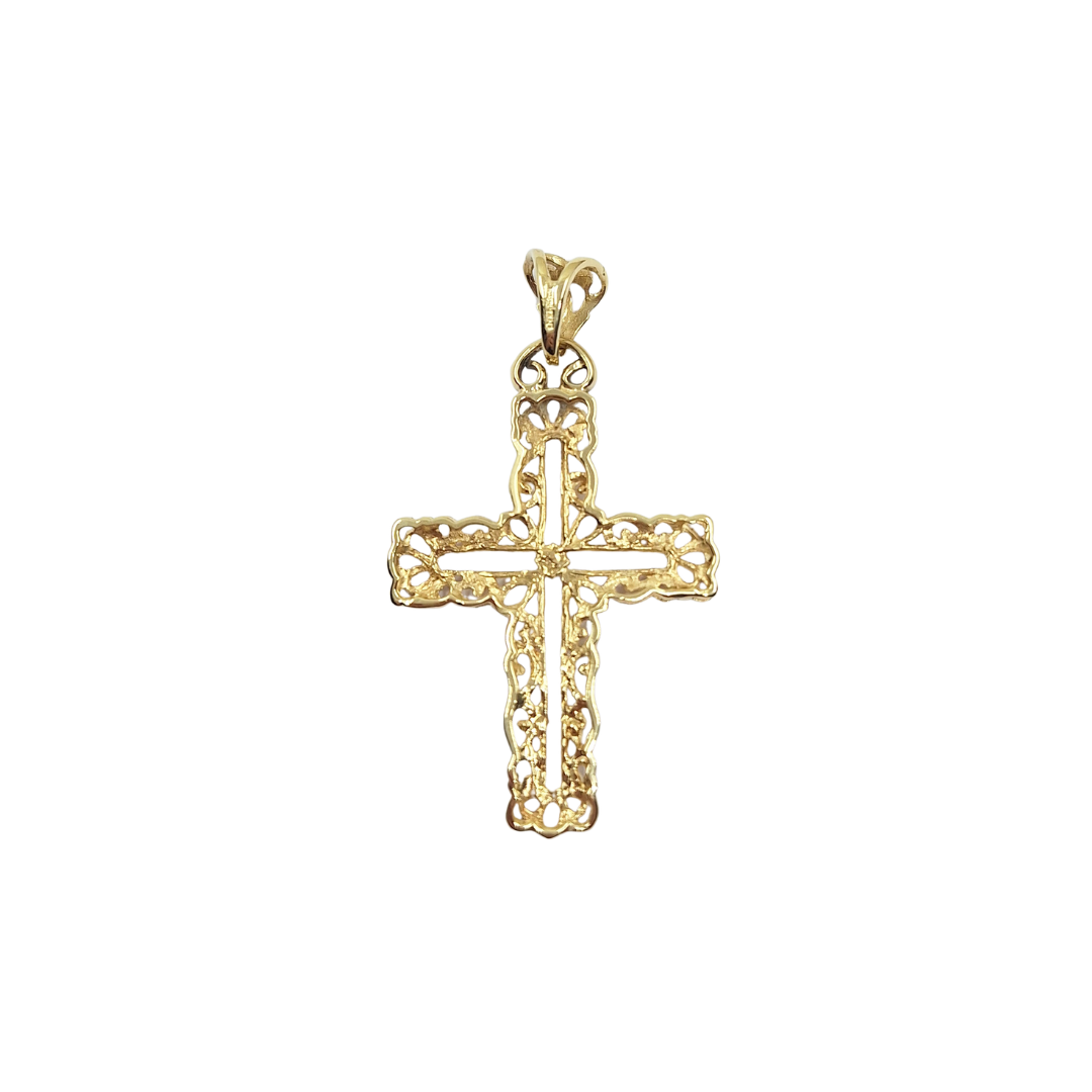 9ct Yellow Gold Filigree Cross Pendant