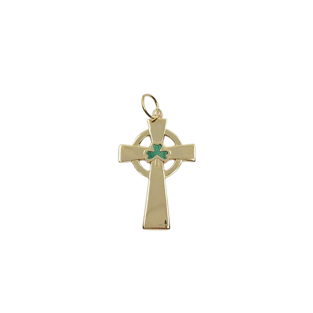 14ct Yellow Gold Clover Cross Pendant