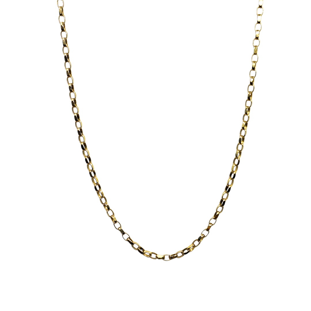 9ct Yellow Gold Diamond Cut Belcher Chain 18"