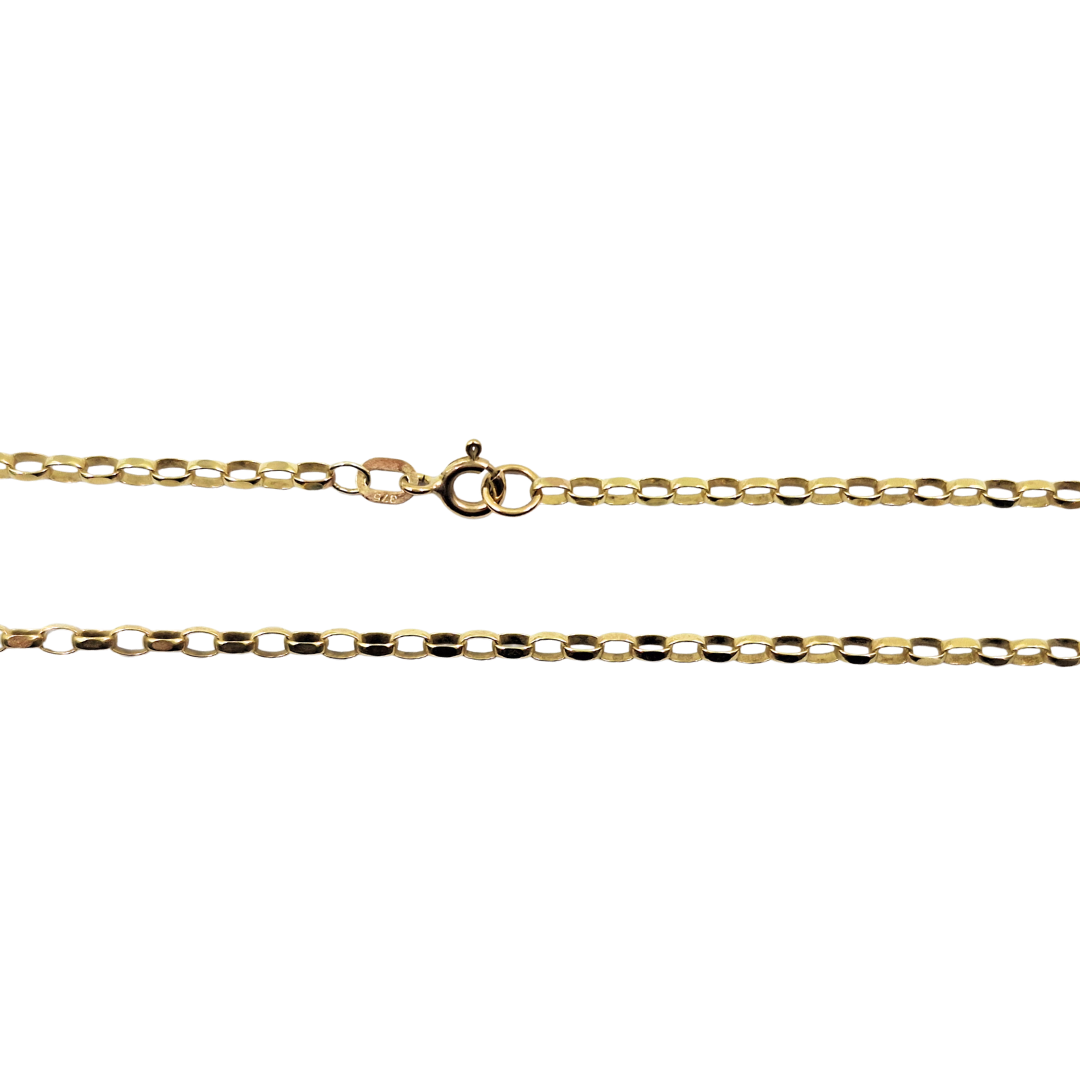 9ct Yellow Gold Diamond Cut Belcher Chain 18"