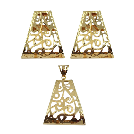 18ct Yellow Gold Pendant And Earring Set