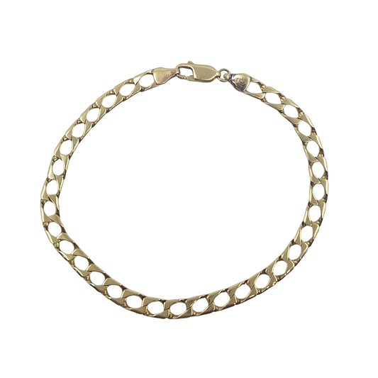 9ct Yellow Gold Square Curb 7.5" Bracelet