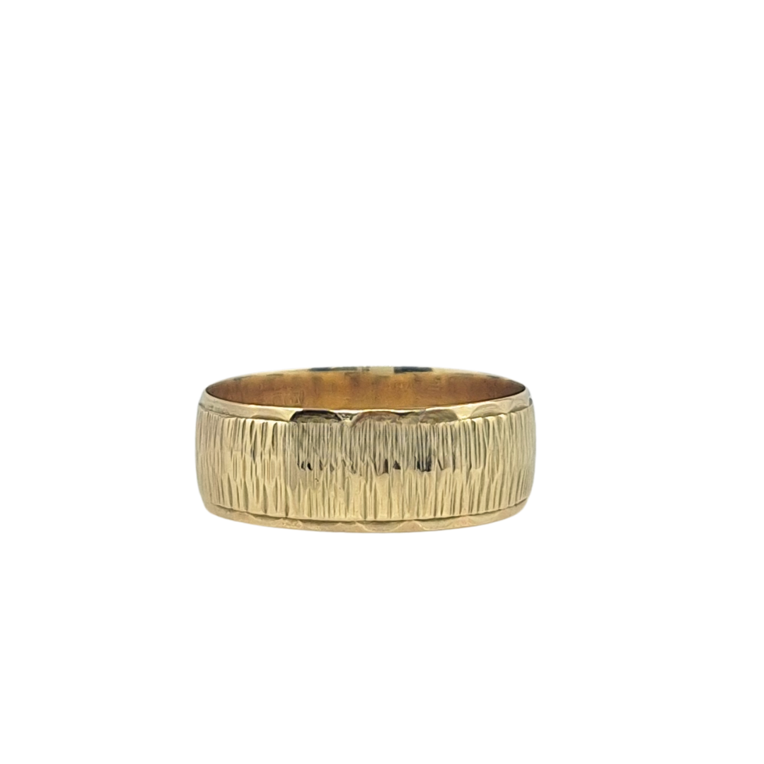 9ct Yellow Gold Patterned Wedding Band