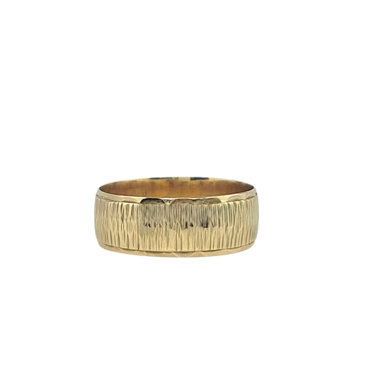 9ct Yellow Gold Patterned Wedding Band