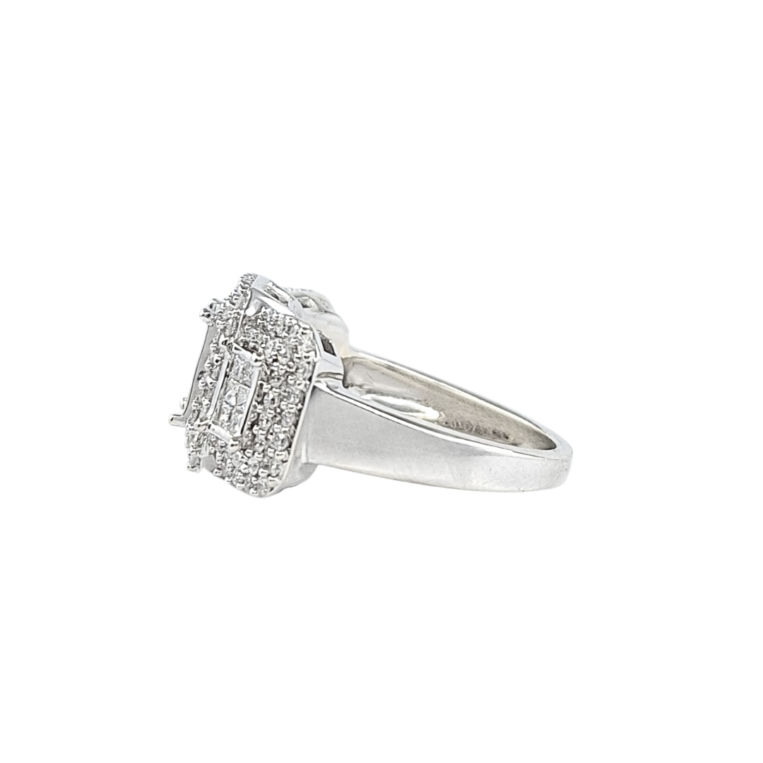18ct White Gold Diamond Cluster Ring 1.00ct