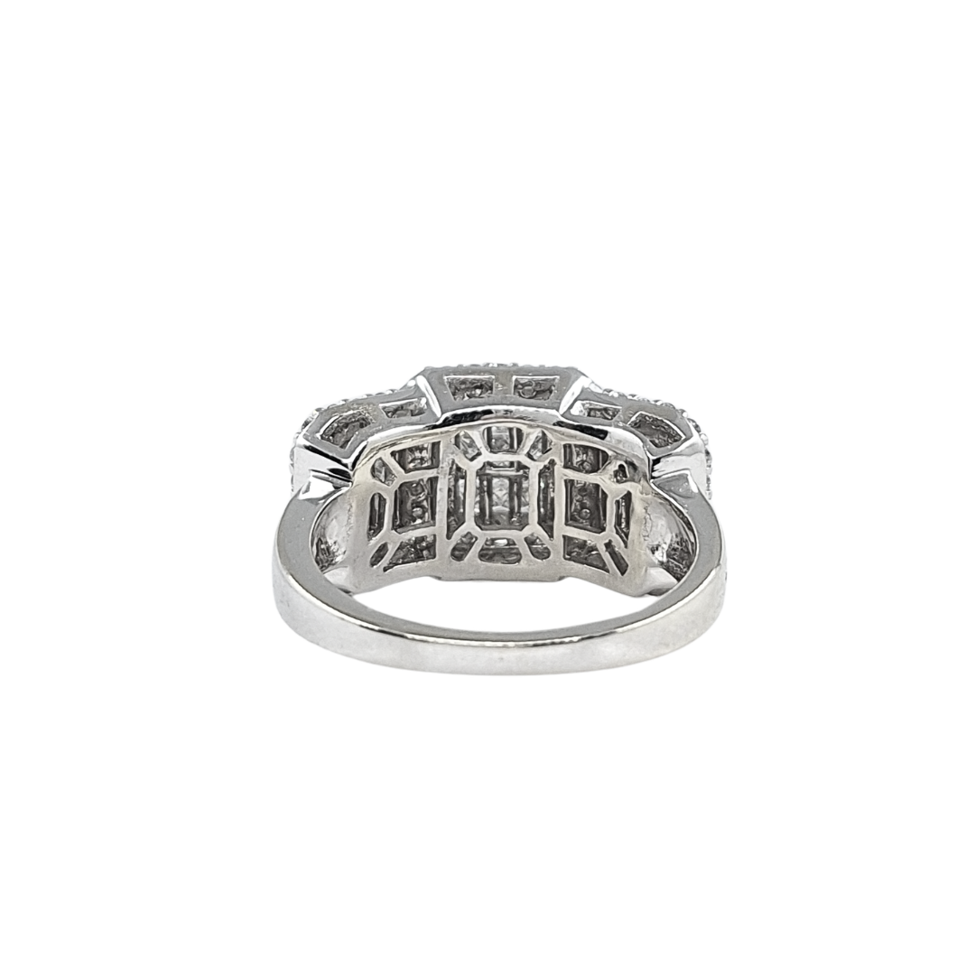 18ct White Gold Diamond Cluster Ring 1.00ct