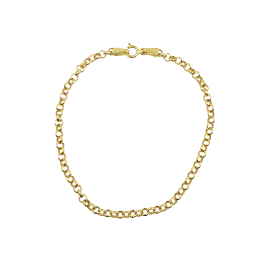 14ct Yellow Gold Hollow Belcher Bracelet 7"