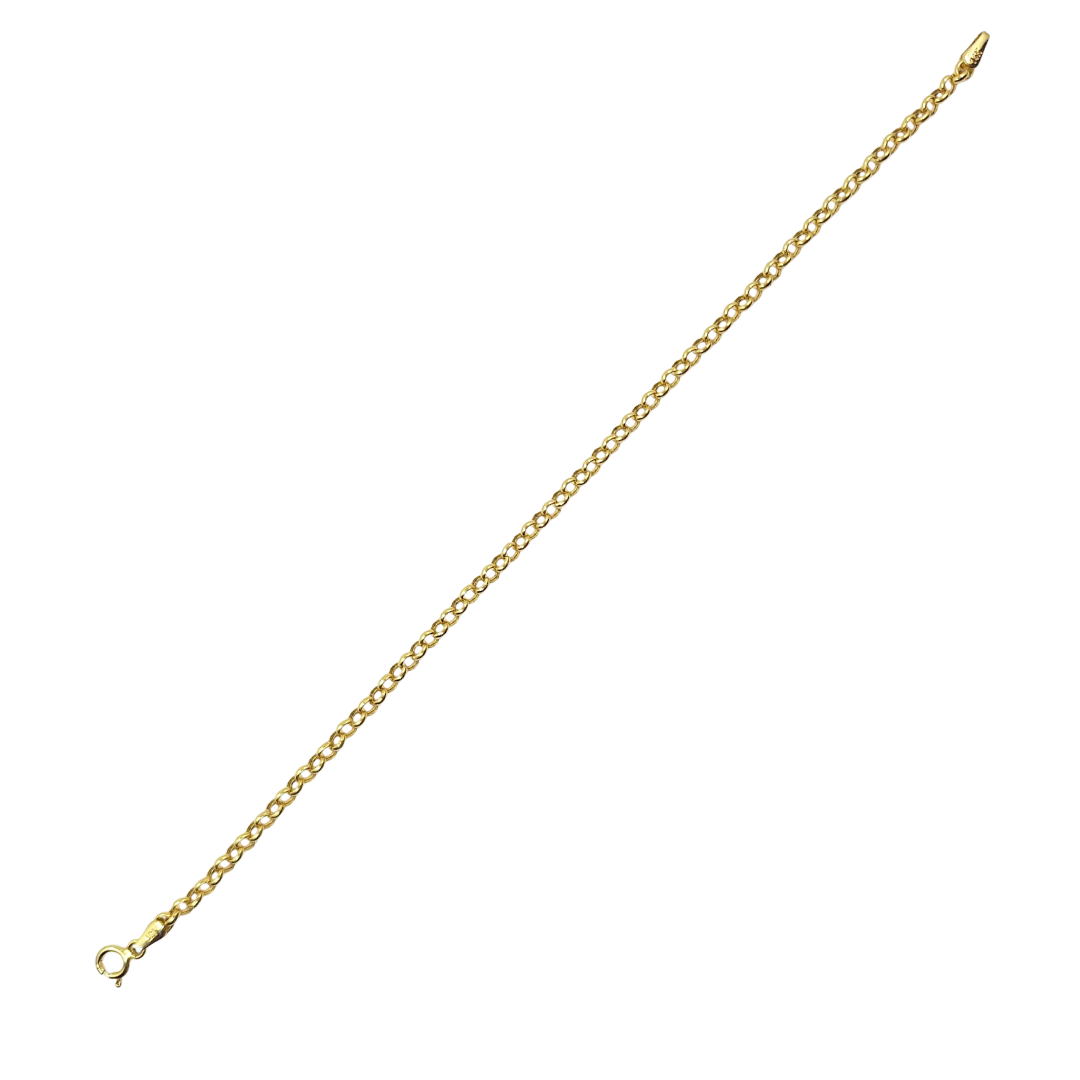 14ct Yellow Gold Hollow Belcher Bracelet 7"