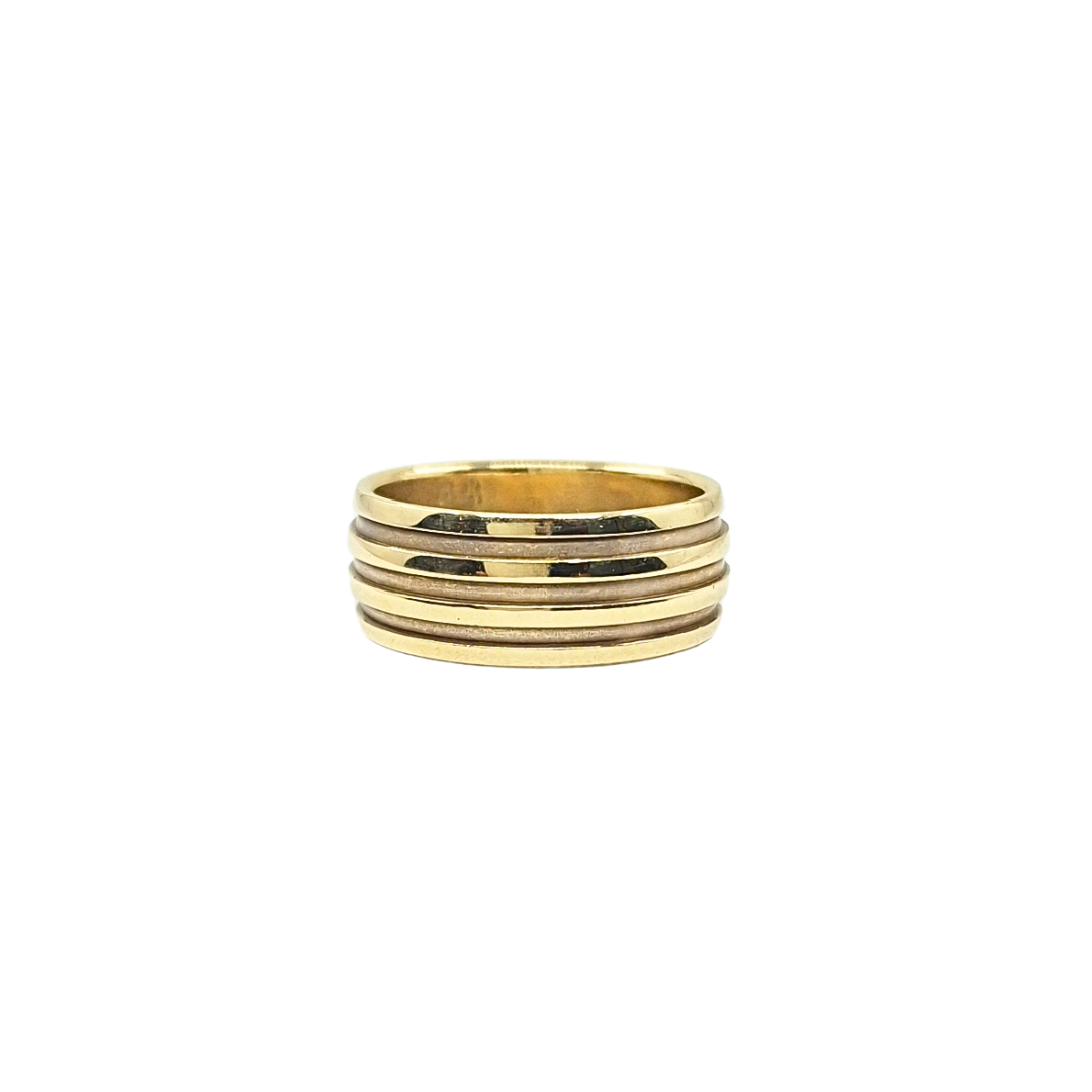 14ct Yellow Gold Ribbed Wedding Band