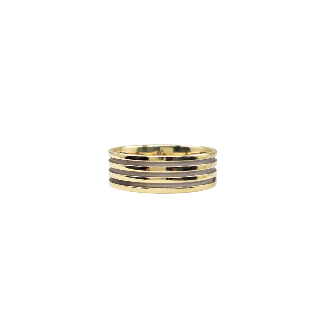 14ct Yellow Gold Ribbed Wedding Band