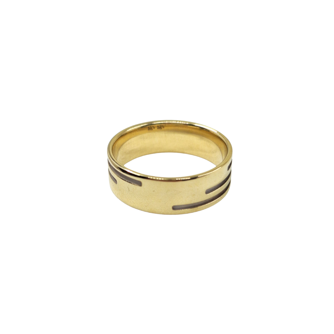14ct Yellow Gold Ribbed Wedding Band