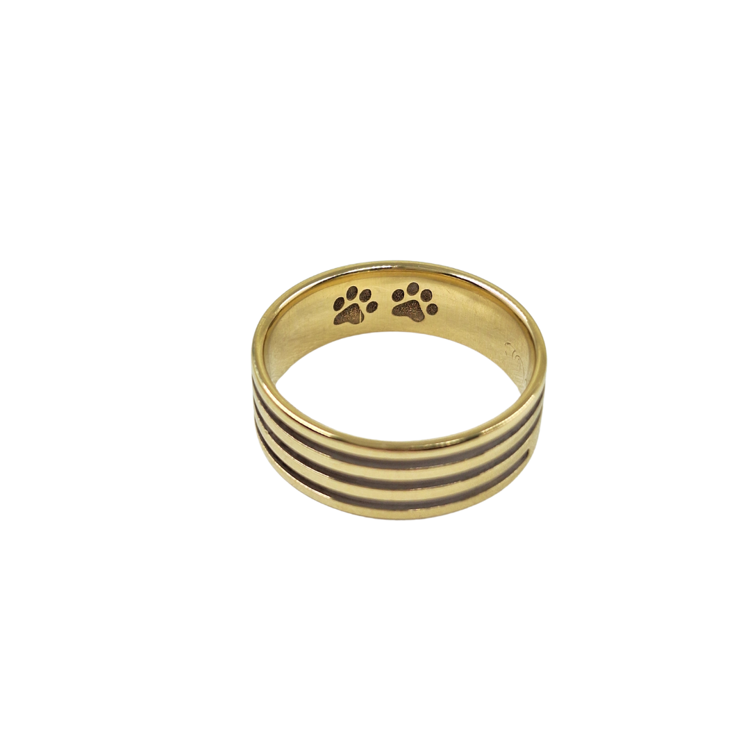 14ct Yellow Gold Ribbed Wedding Band