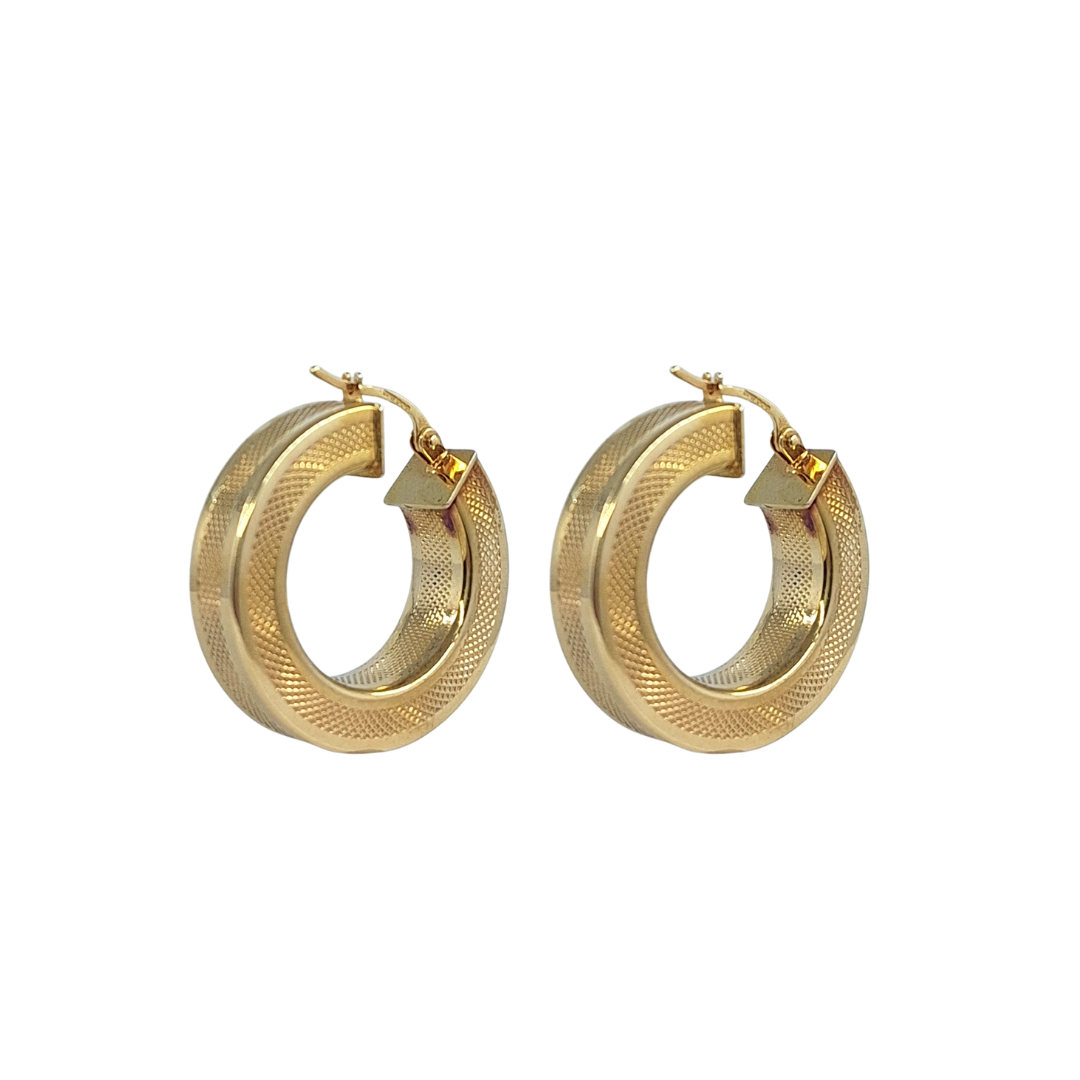 9ct Yellow Gold Hollow Hoop Earrings