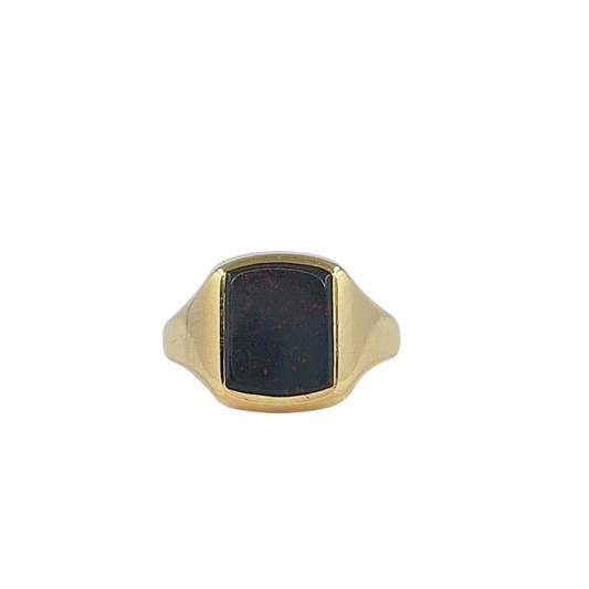 9ct Yellow Gold Bloodstone Signet Ring
