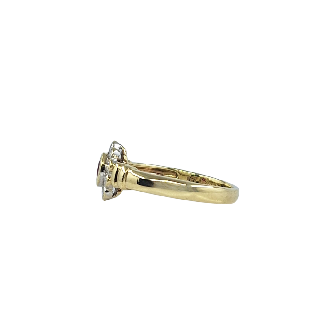 9ct Yellow Gold Ruby & Diamond Ring