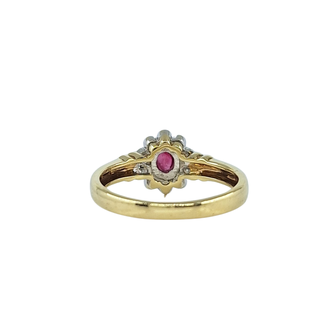 9ct Yellow Gold Ruby & Diamond Ring