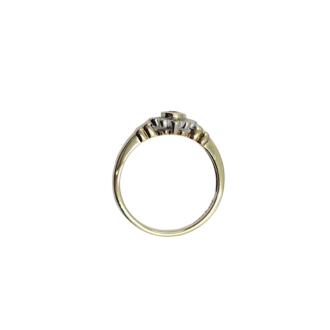 9ct Yellow Gold Ruby & Diamond Ring