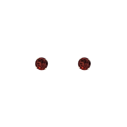 9ct Yellow Gold Garnet Stud Earrings