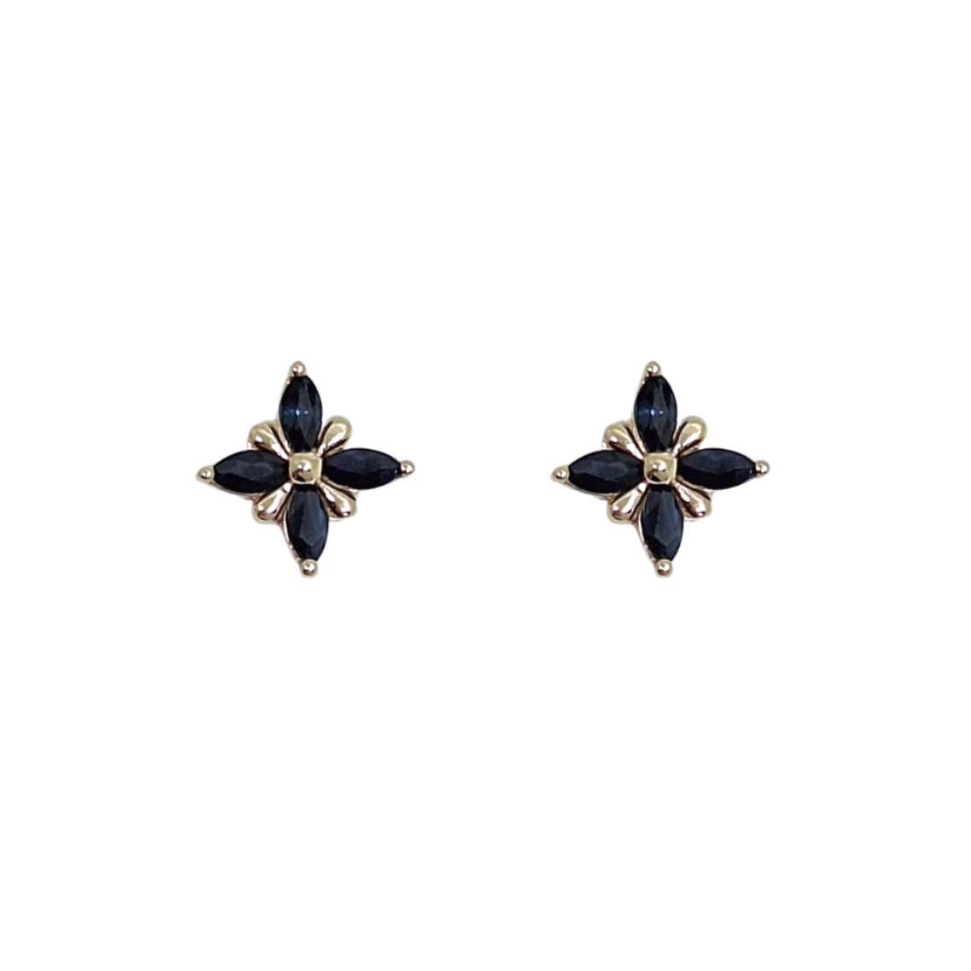 9ct Yellow Gold Sapphire Earrings