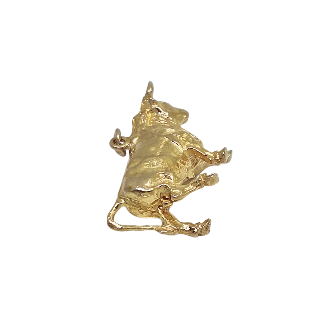 9ct Yellow Gold Bull Charm