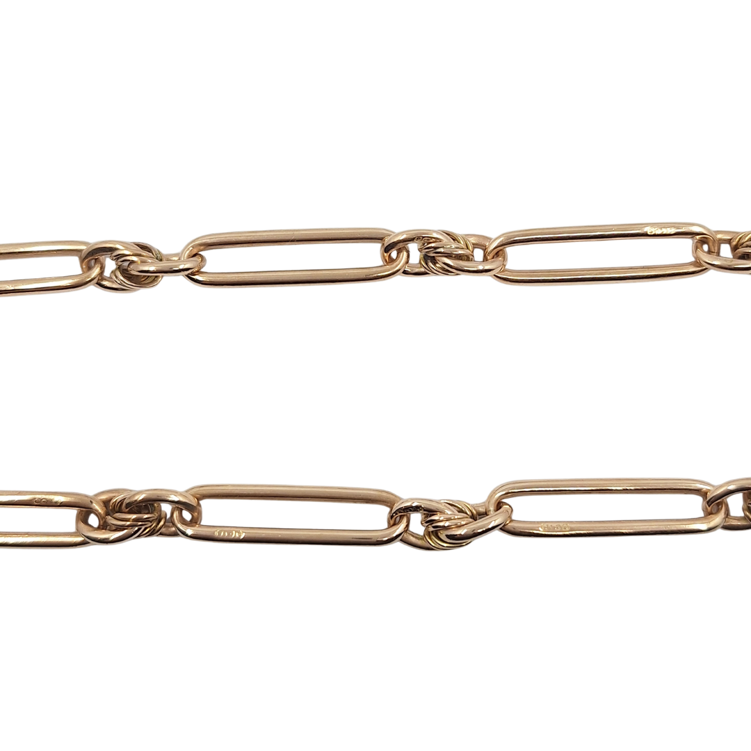 9ct Rose Gold Fancy Link Albert Chain With T Bar