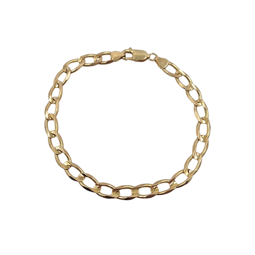 9ct Yellow Gold Curb Bracelet 8.5"