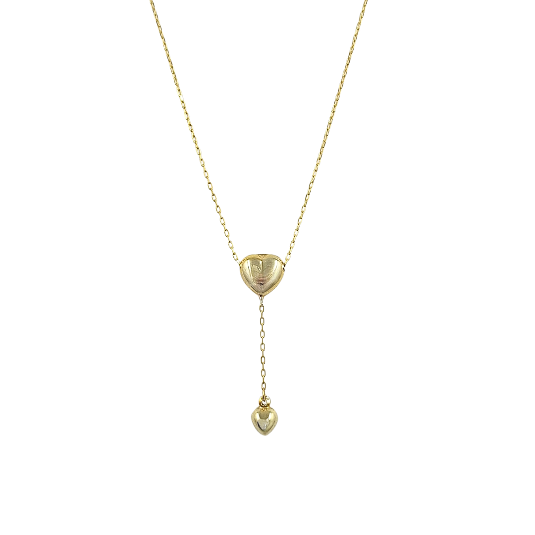 9ct Yellow Gold Double Heart Necklace