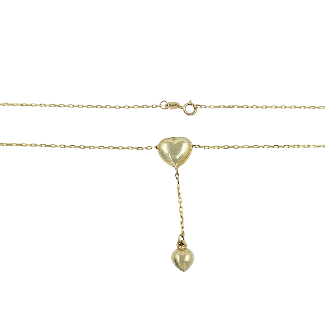 9ct Yellow Gold Double Heart Necklace