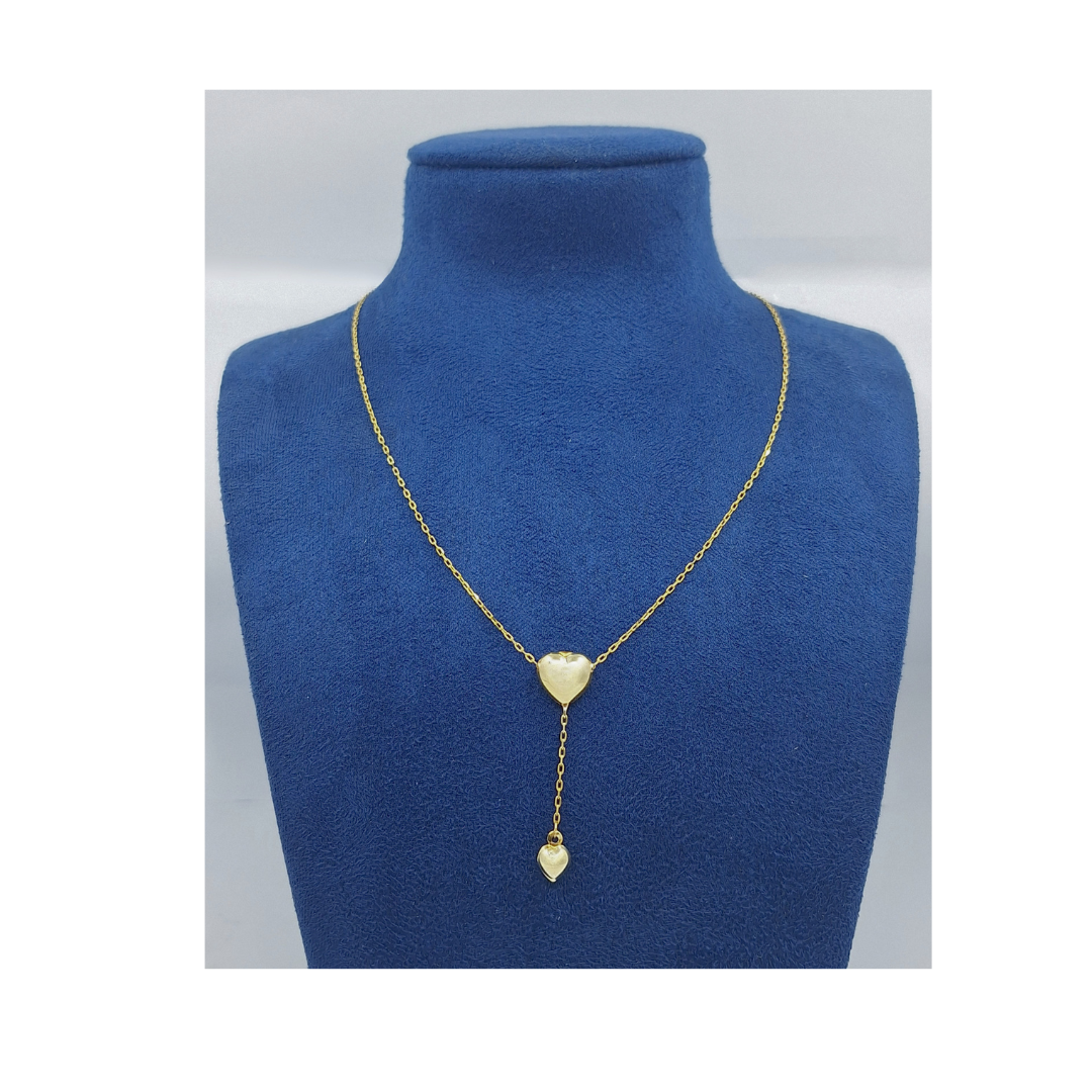 9ct Yellow Gold Double Heart Necklace