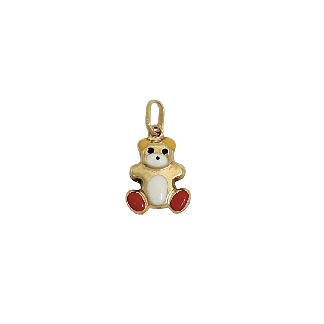 9ct Yellow Gold Enamel Teddy Charm