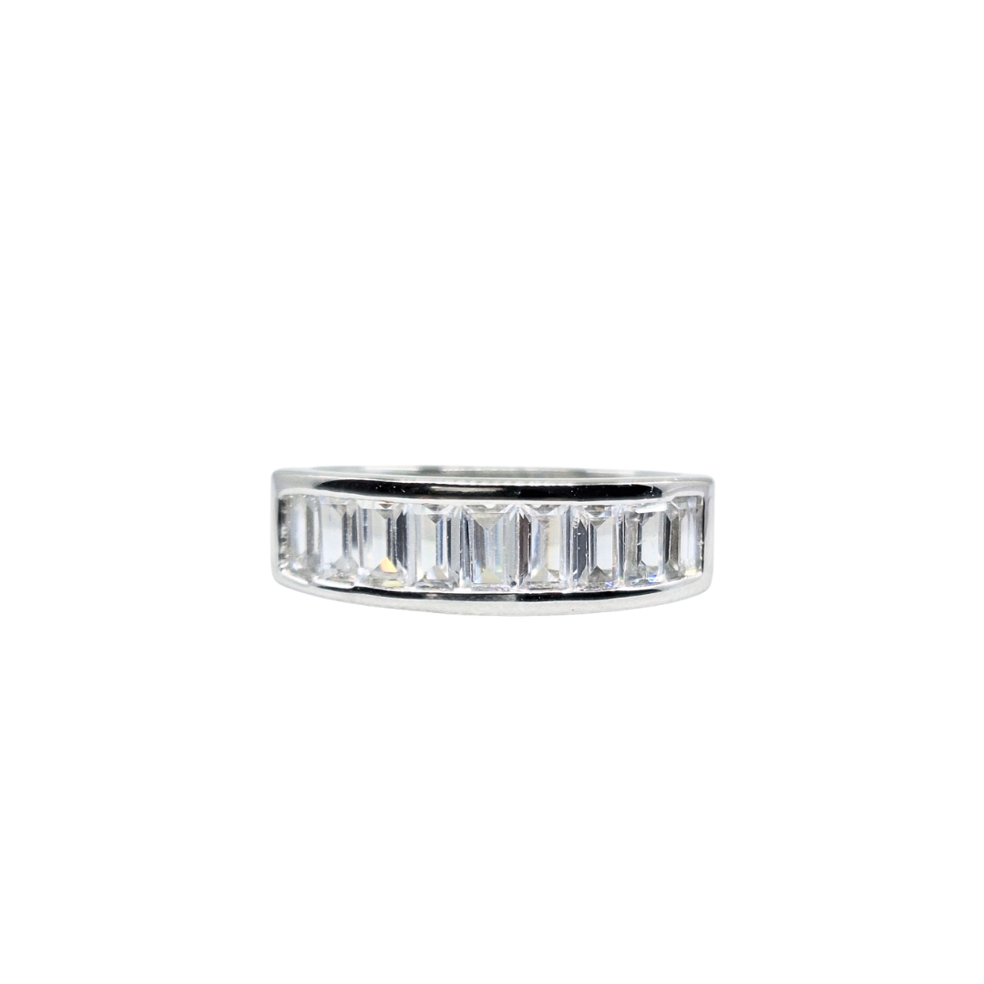 Silver Cubic Zirconia Baguette Band Ring