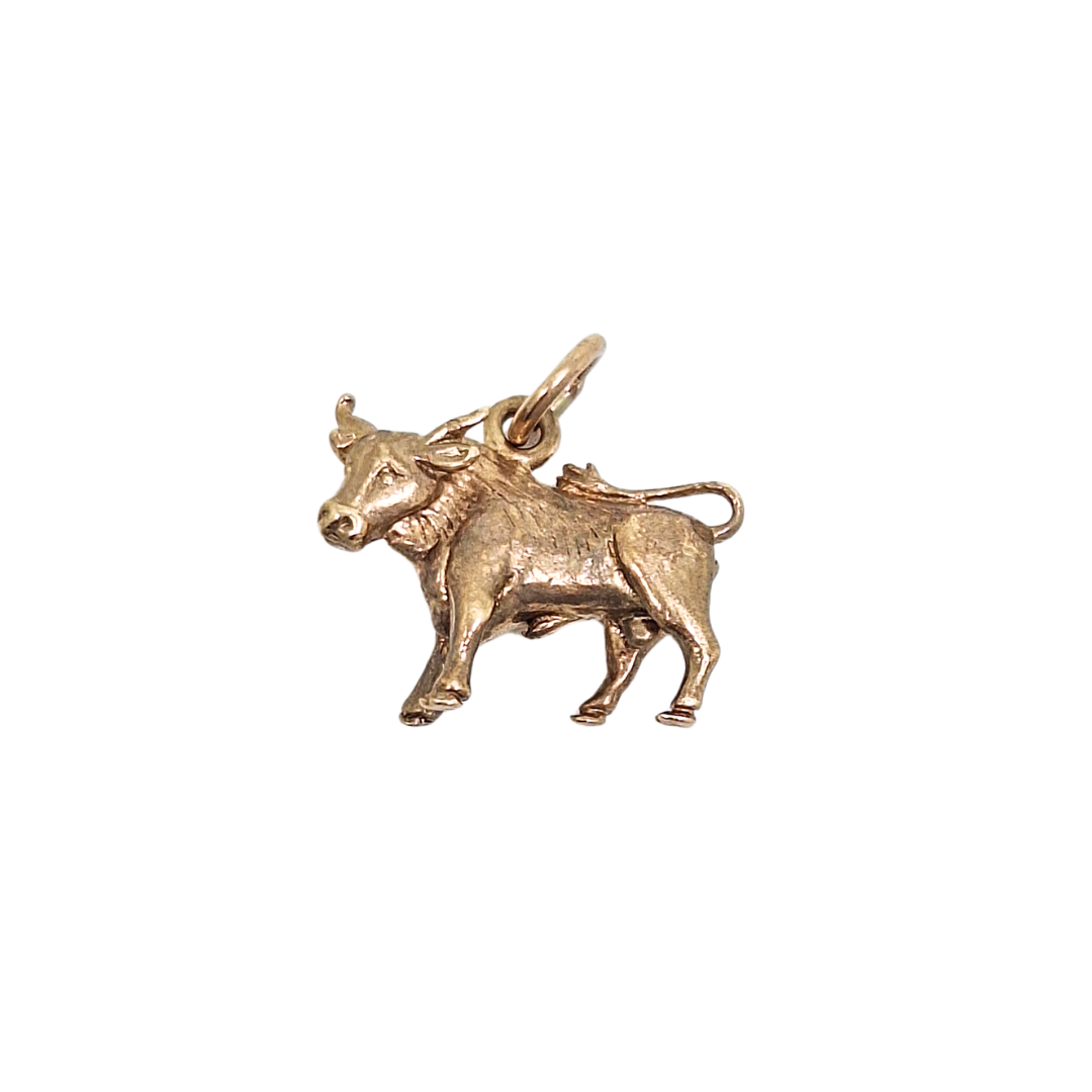 9ct Yellow Gold Cow Charm