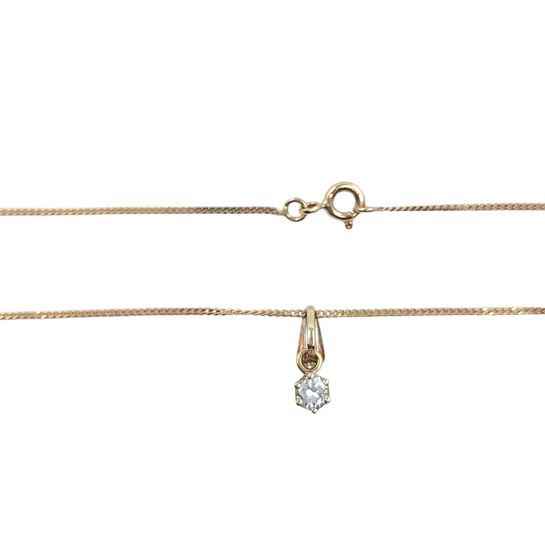 9ct Yellow Gold Diamond Solitaire Pendant 0.20ct