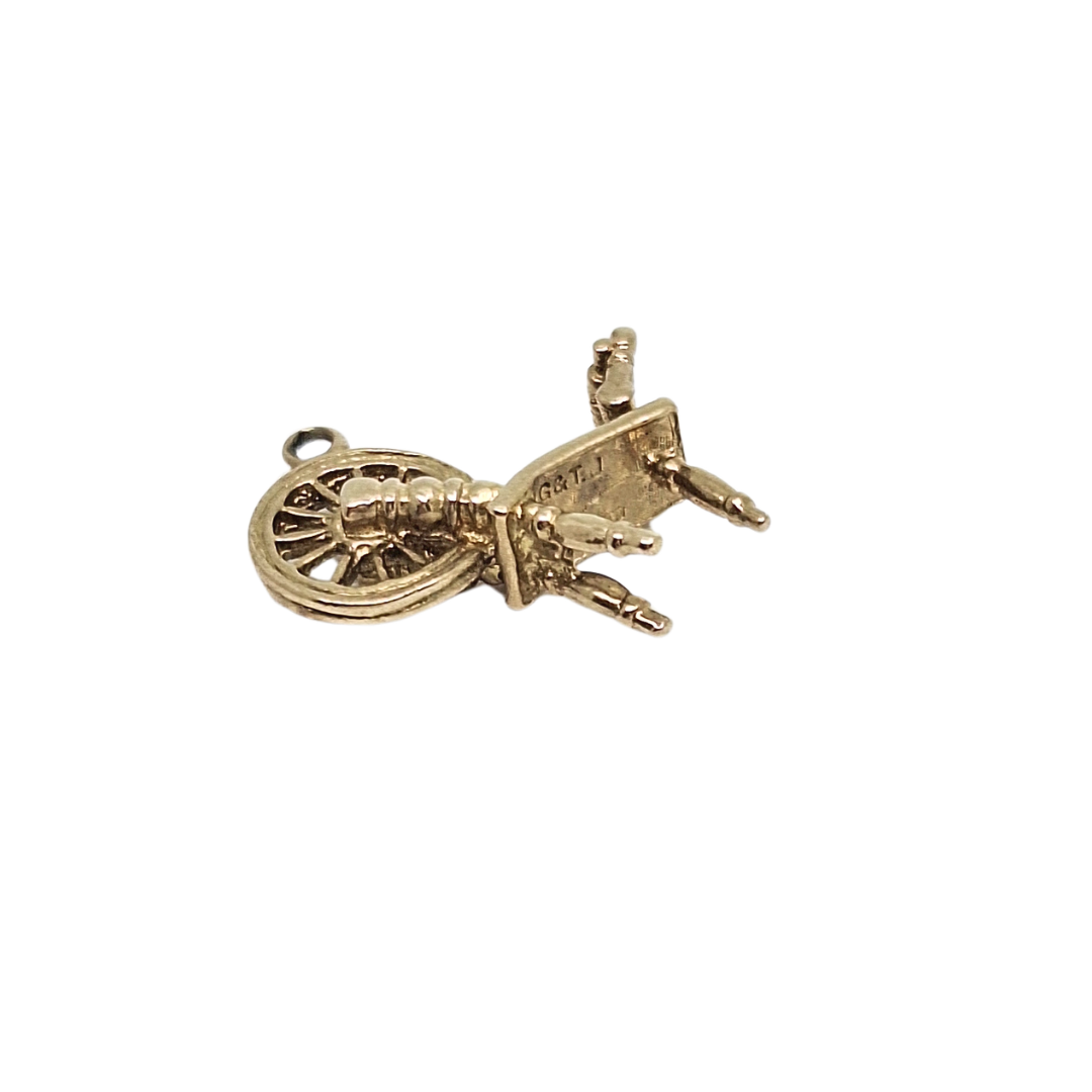 9ct Yellow Gold Spinning Wheel Charm