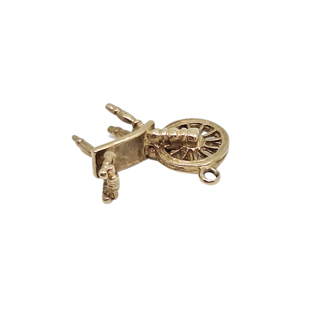9ct Yellow Gold Spinning Wheel Charm