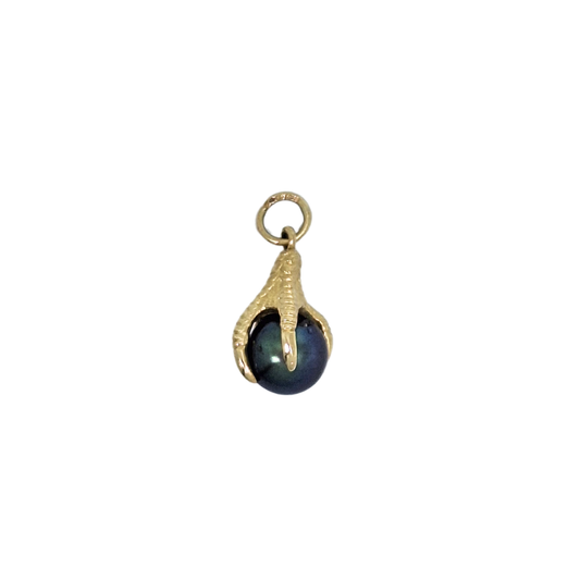 9ct Yellow Gold Pearl Claw Charm