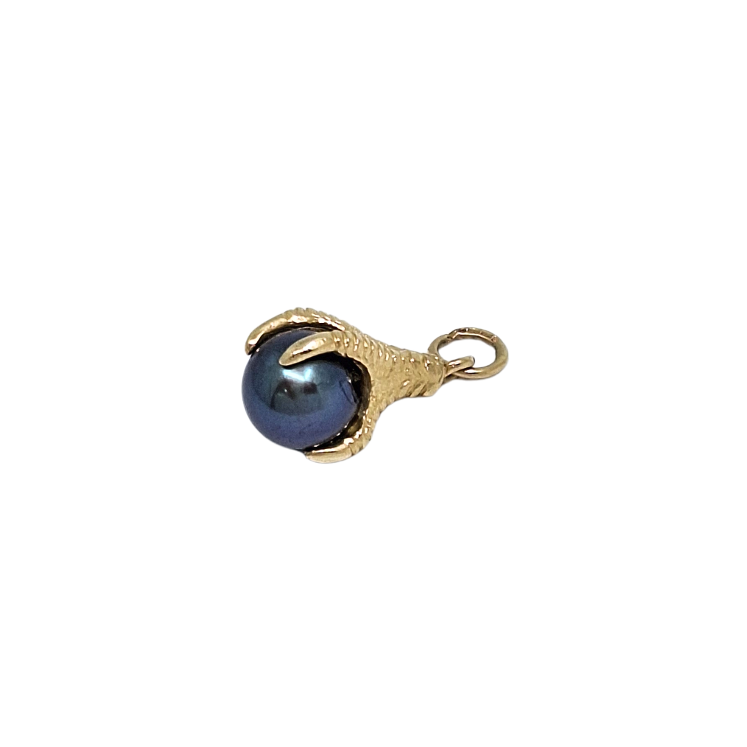 9ct Yellow Gold Pearl Claw Charm