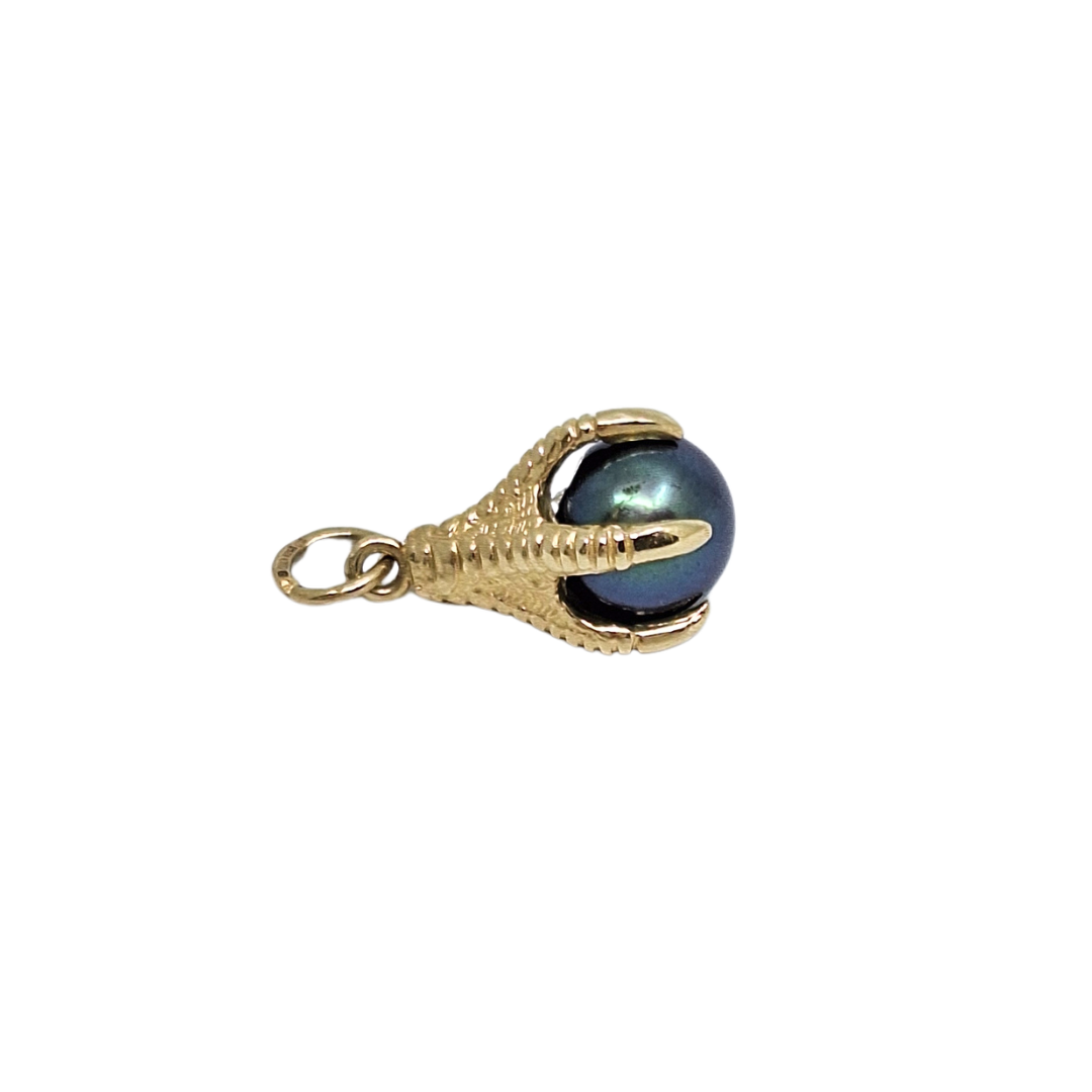 9ct Yellow Gold Pearl Claw Charm