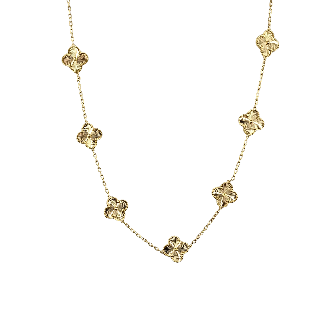 18ct Yellow Gold Clover Necklace