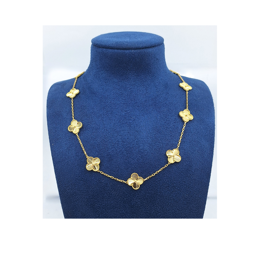 18ct Yellow Gold Clover Necklace