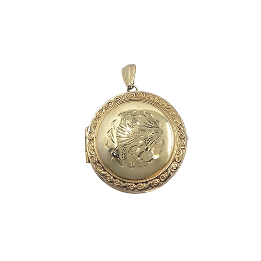 9ct Yellow Gold Patterned Locket Pendant