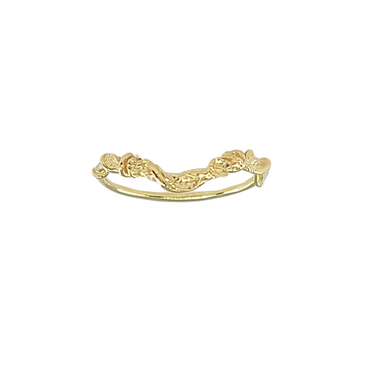 18ct Yellow Gold Flower Wishbone Ring